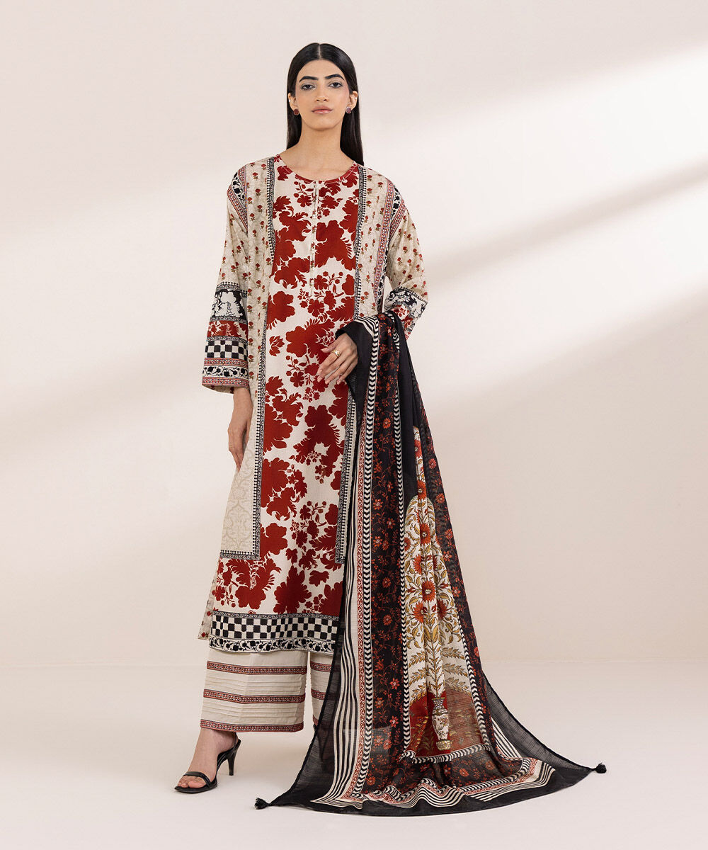 Women's RTW Lawn Multi Embroidered Boxy Shirt