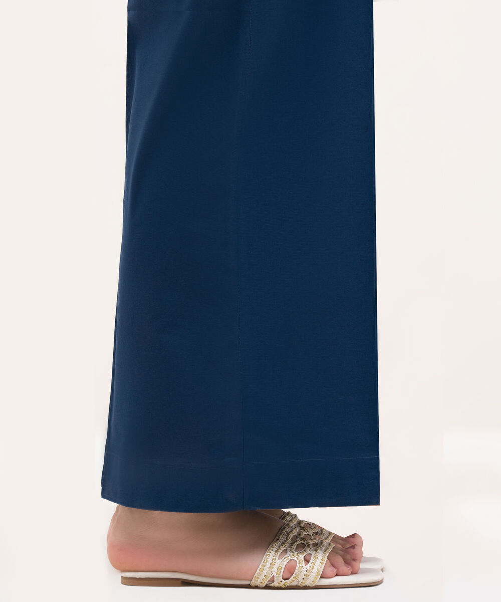 Women's RTW Cambric Blue Solid Culottes