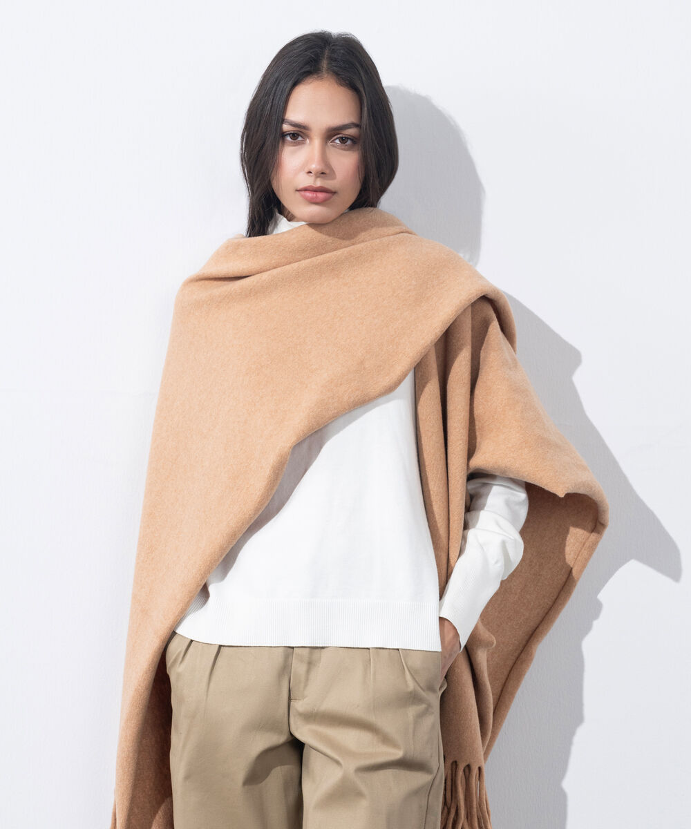 Women's Western Wear Light Mustard Cape Shawl