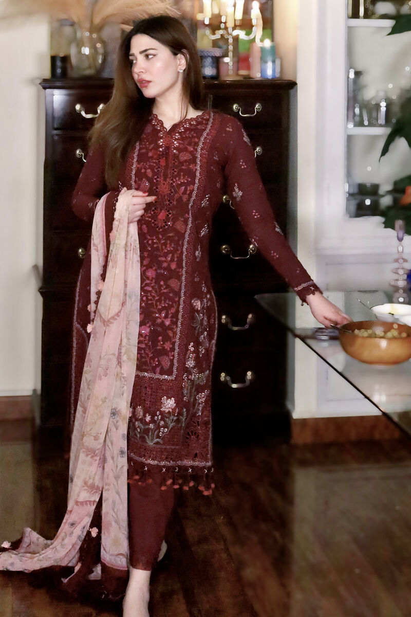 3 Piece - Embroidered Dobby Suit