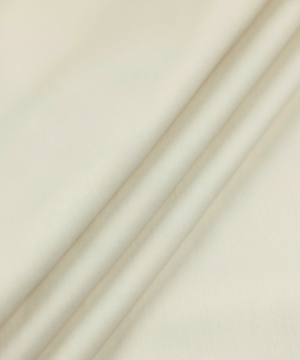 Men's Unstitched Two-Piece Premium Cotton Satin Off White Suit.