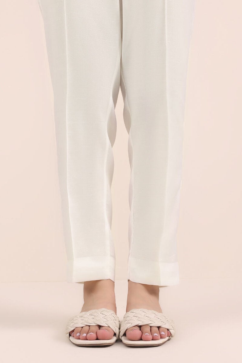 Raw Silk Cigarette Pants