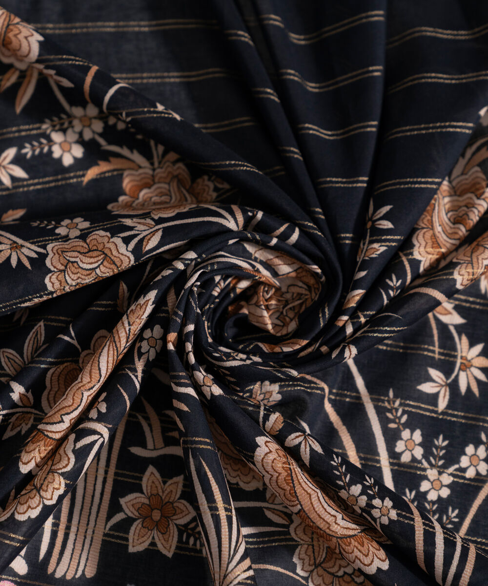 Zari Voile Printed Blue Dupatta