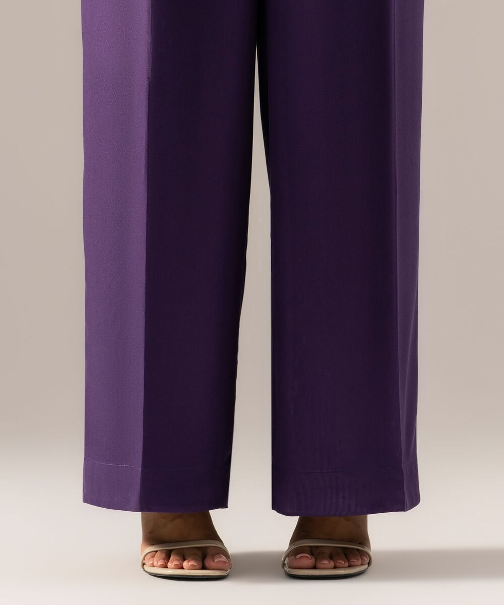Women's RTW Solid Purple Bedford Culottes