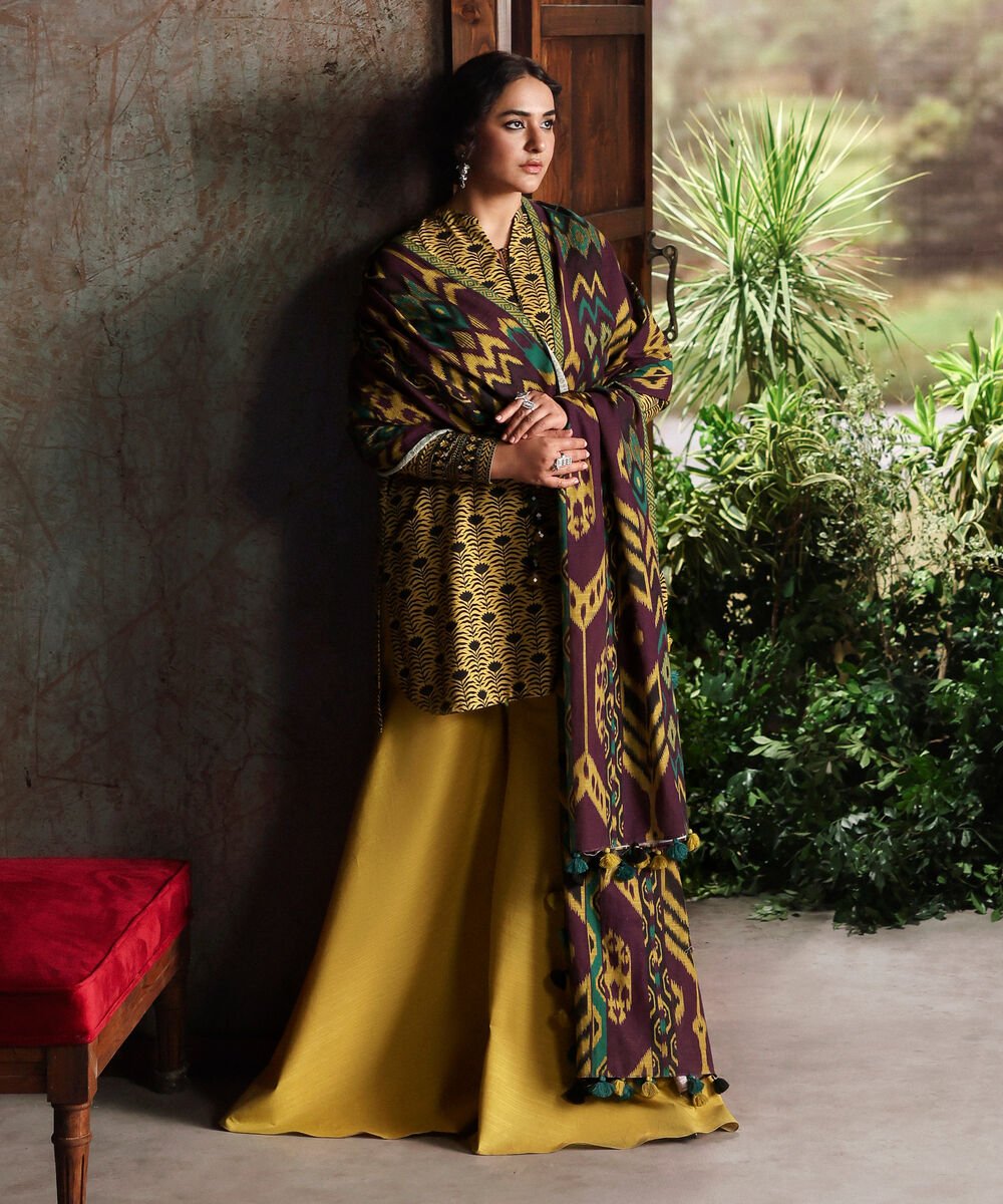 3 Piece - Printed Khaddar Suit Women's Unstitched Khaddar Printed Multi 3 Piece Suit
