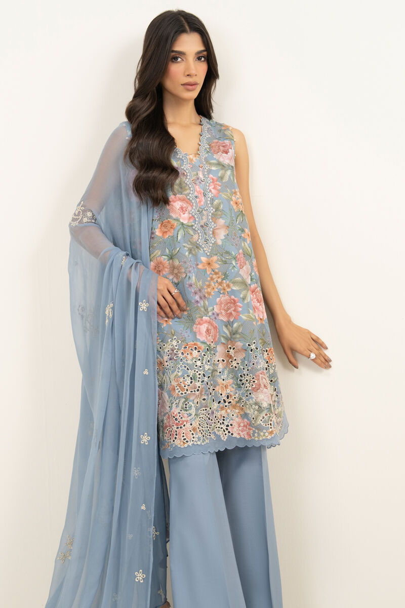 3 Piece - Embroidered Jacquard Suit