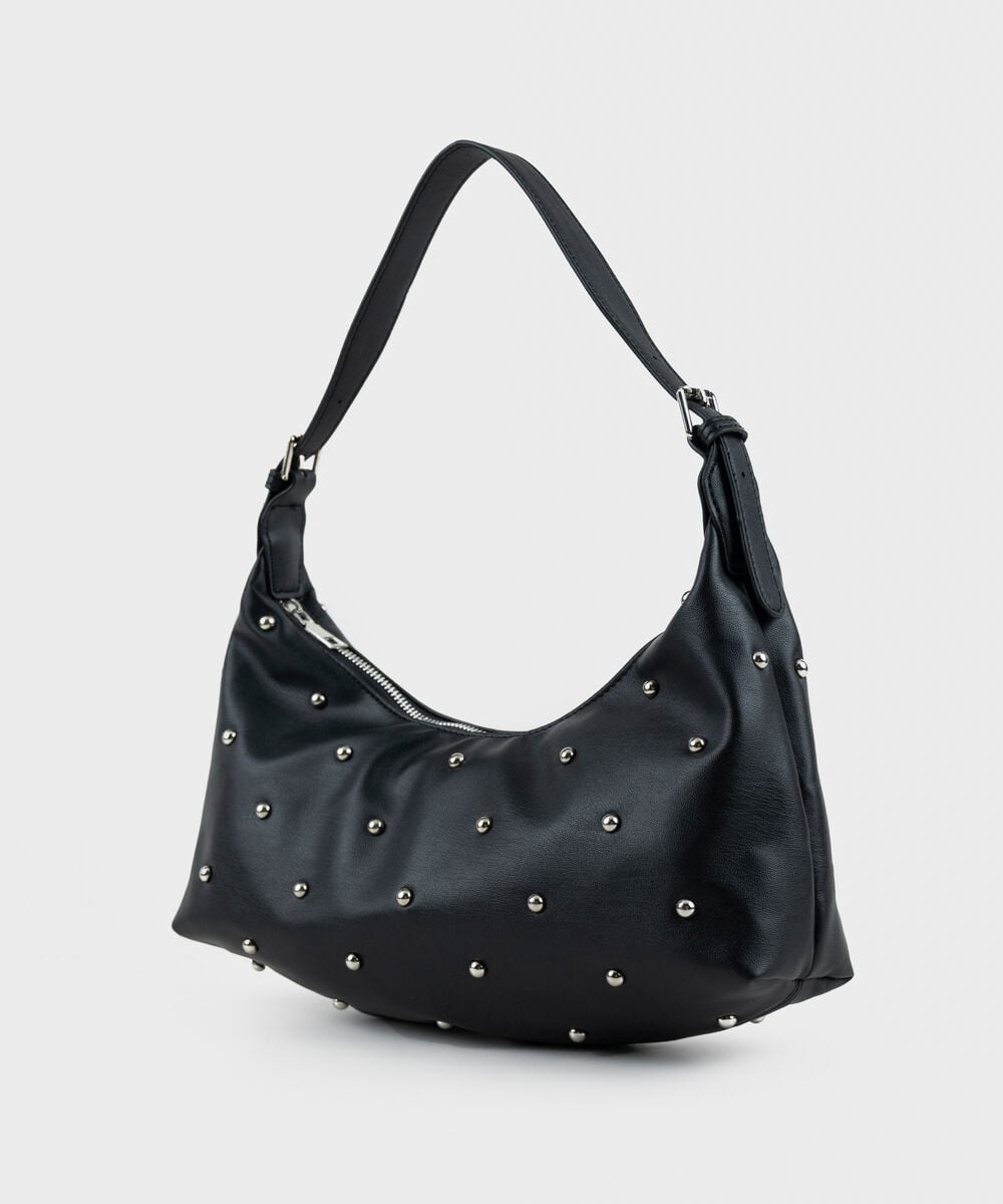 Women's Black Studded Shoulder Bag