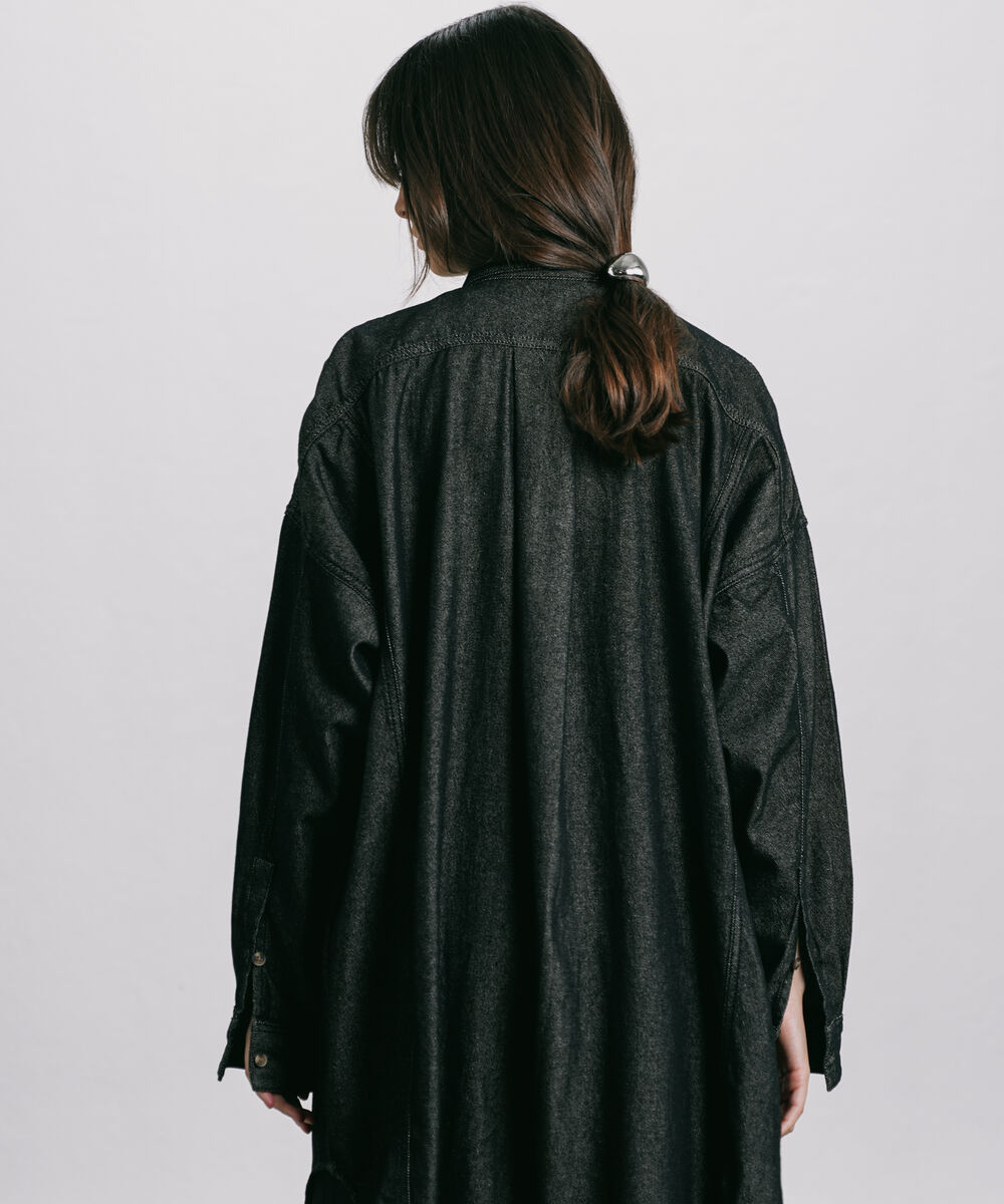 Women's Western Wear Grey Oversized Denim Shirt