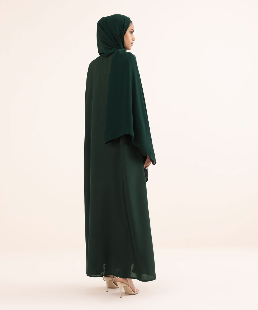 Women's Green Nida Abaya Set