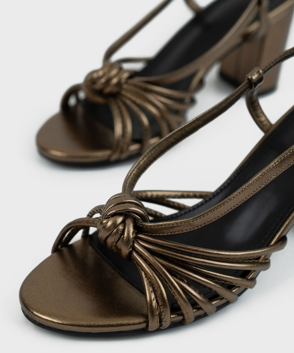 Women's Bronze Block Heels
