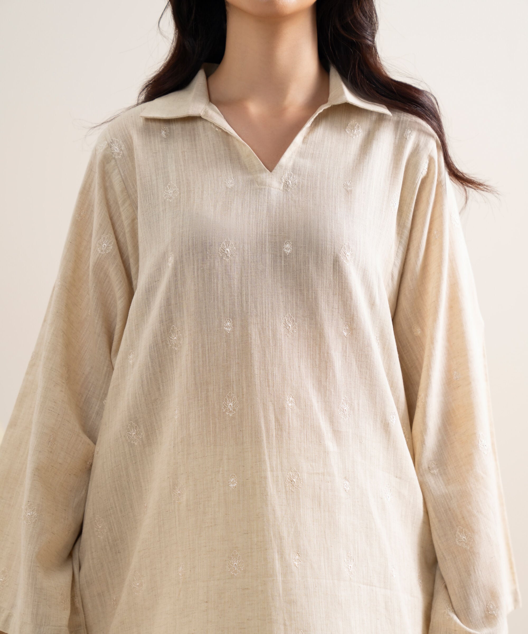 Unstitched Linen Shirt 2PEUSTW24V28