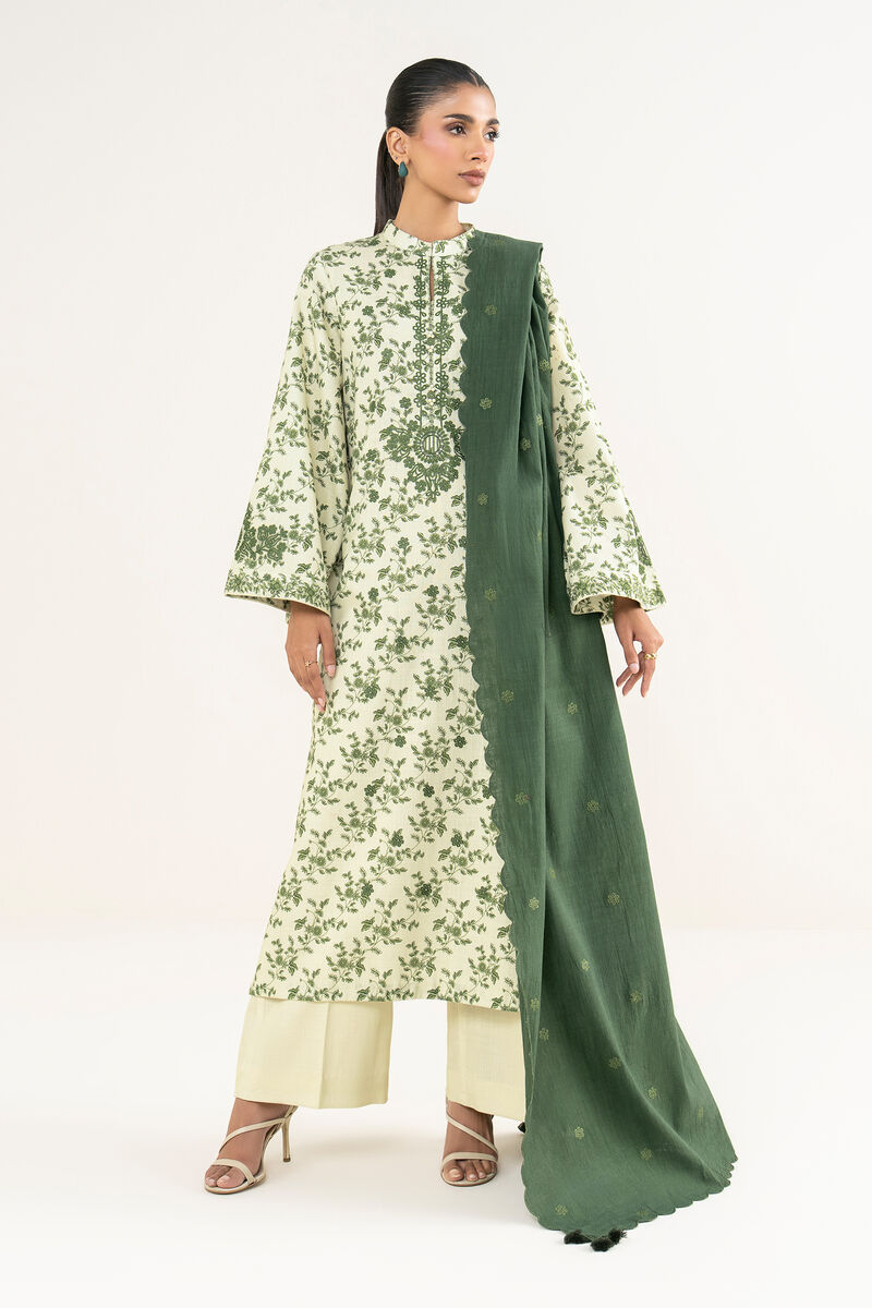 3 Piece - Embroidered Crosshatch Suit