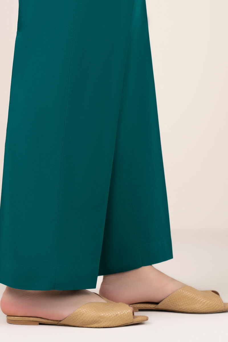 Solid Cotton Straight Pants