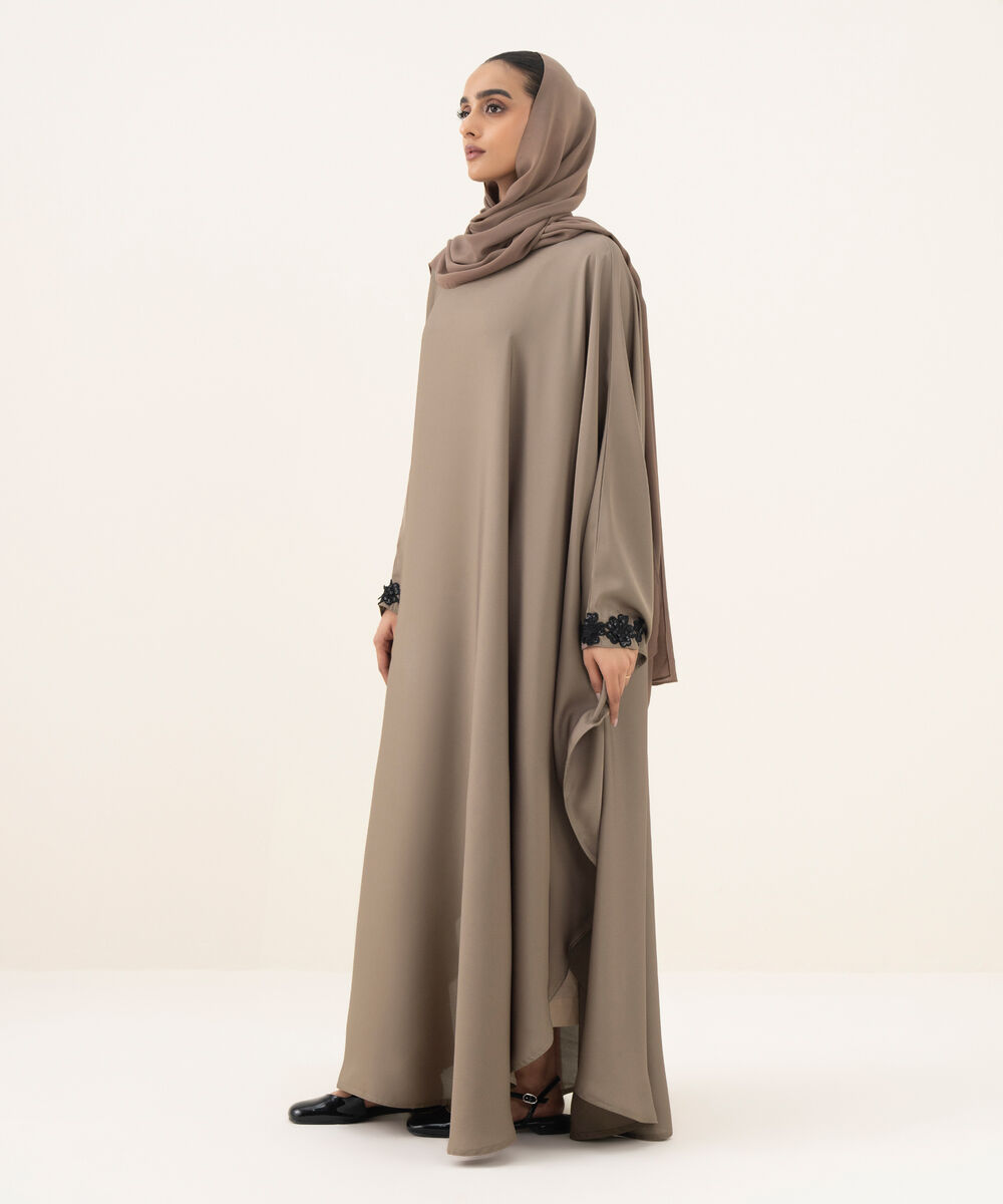 Women's coffee brown kaftan Abaya set