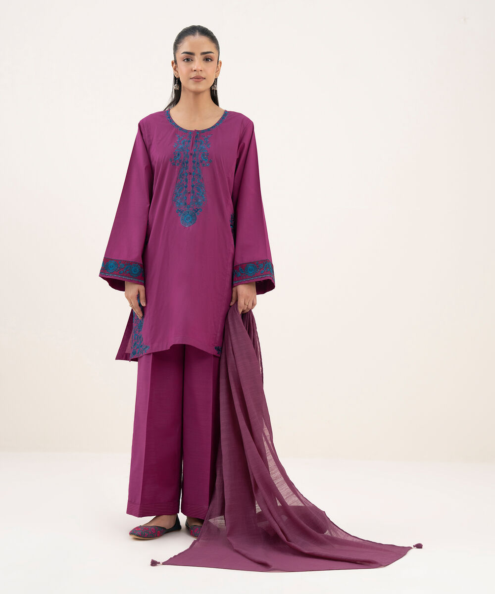 Solid Manaar Purple Dupatta