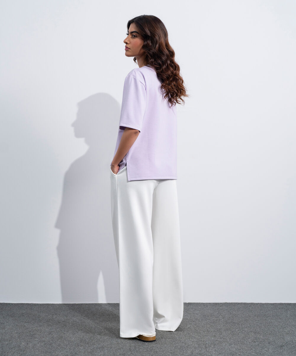 Women's Western Lilac Soft Lux Slash Neck T-Shirt