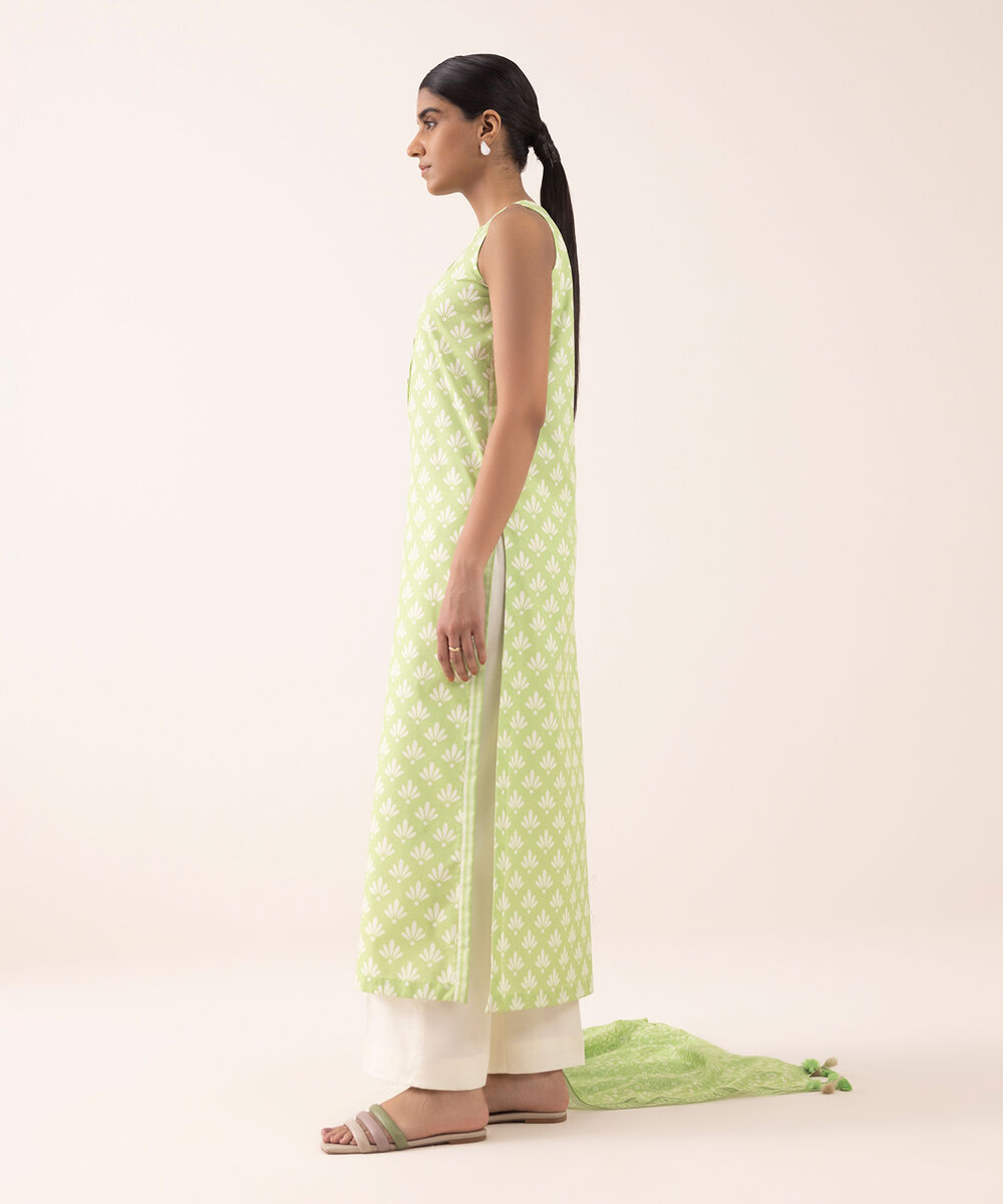 Women's Unstitched Cotton Printed Multi 2 Piece Suit