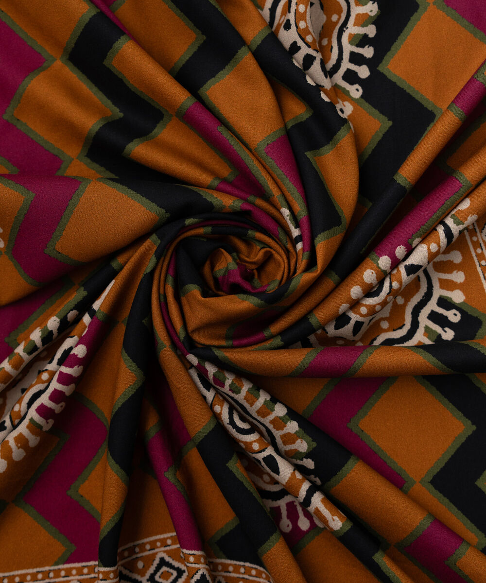 Printed Linen Rust Dupatta