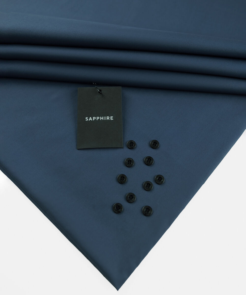 Men's Unstitched Two-Piece Premium Wash and Wear Metal Blue Suit.