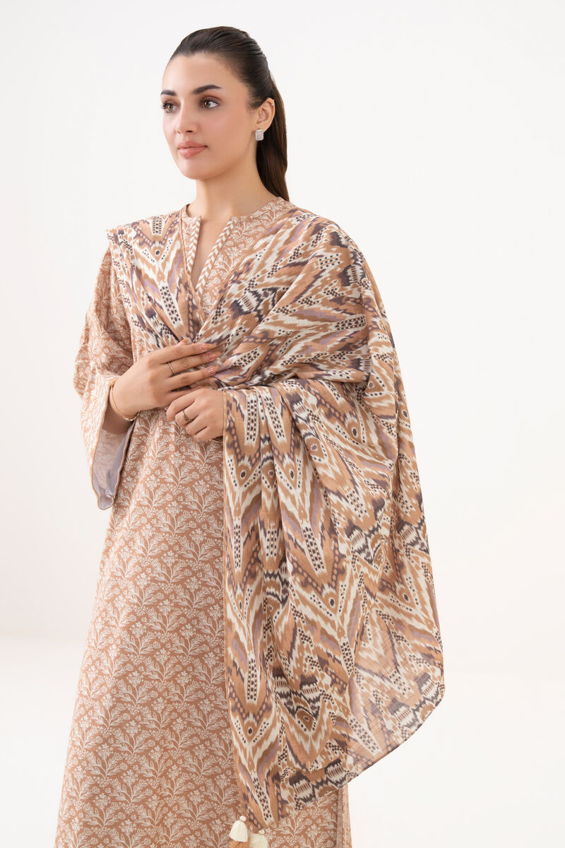 3 Piece - Printed Khaddar Suit