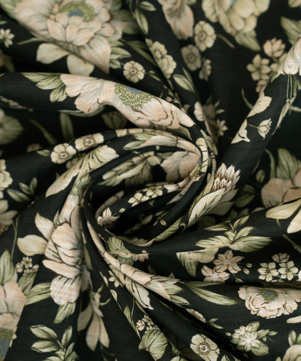 Khaddar Printed Black Dupatta