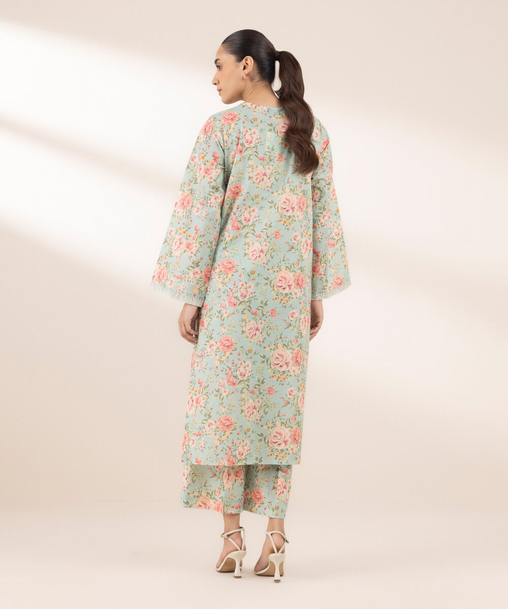 Women's RTW Lawn Multi Embroidered A-Line Shirt