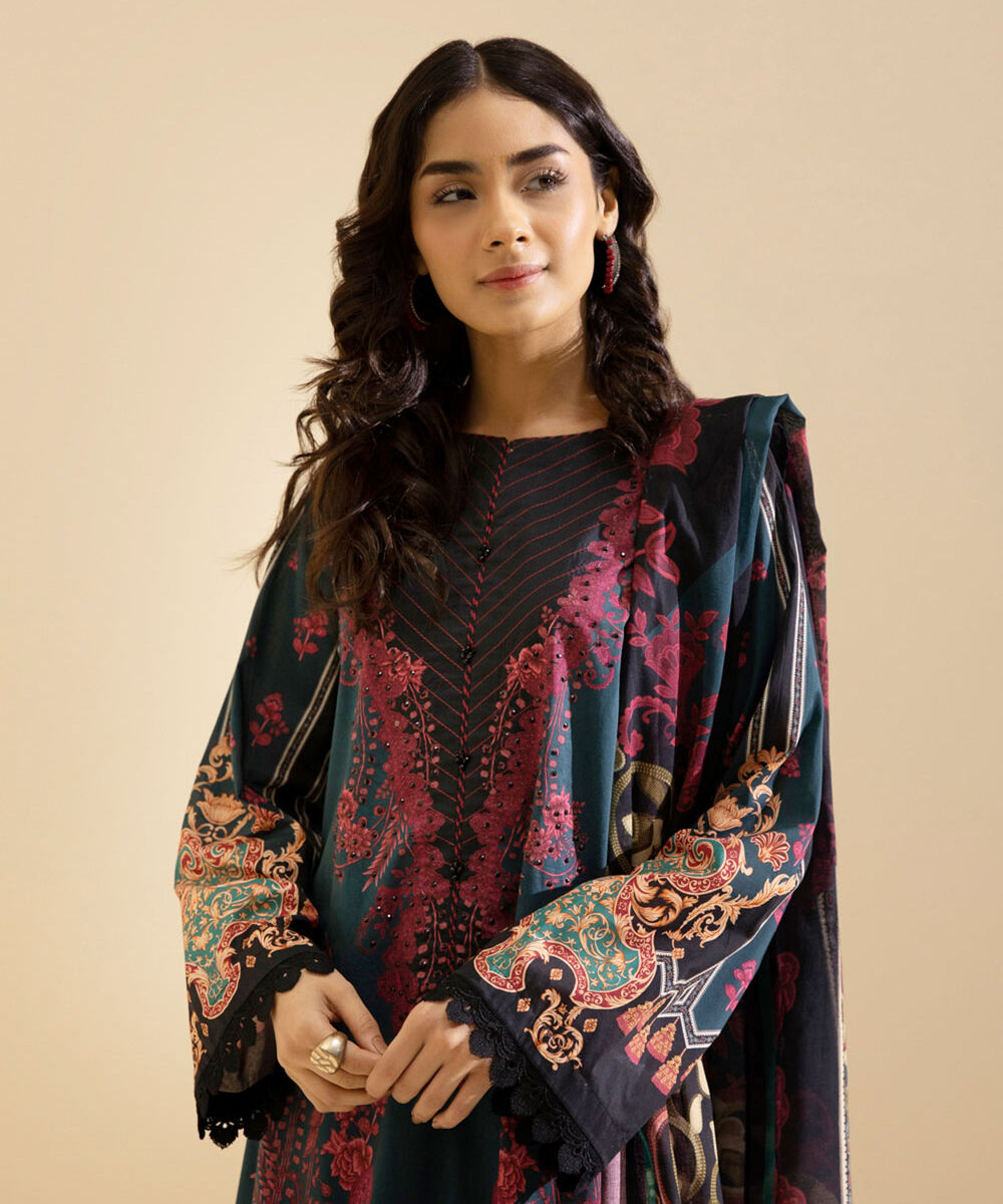 Womens Daily Unstitched 3 Piece - Printed Lawn Suit