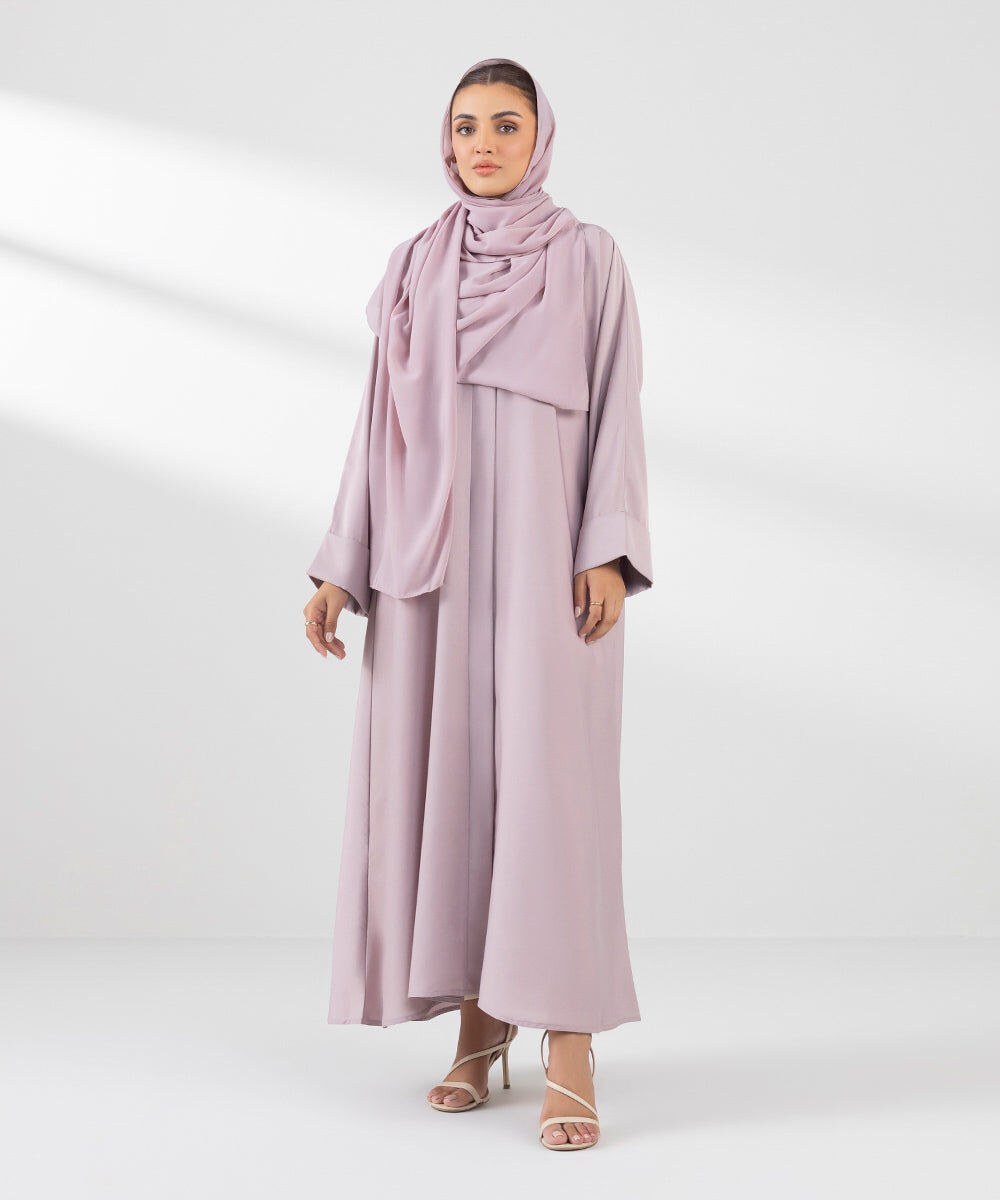 Woman - Purple Button Through Kimono Abaya