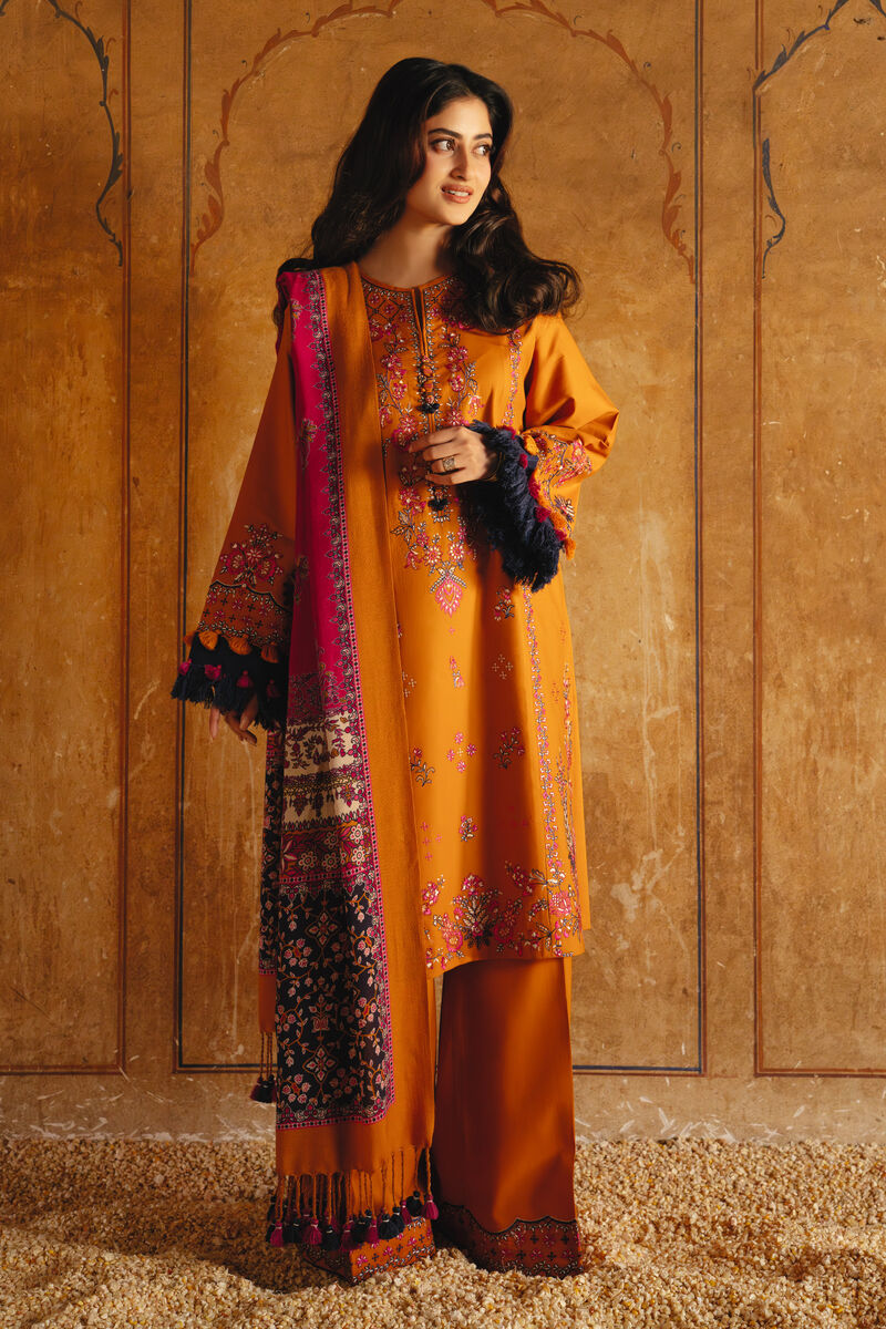 3 Piece - Embroidered Twill Suit