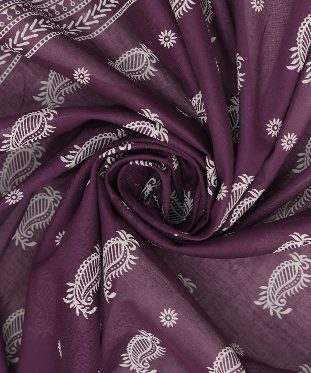Fine Voile Printed Purple Dupatta
