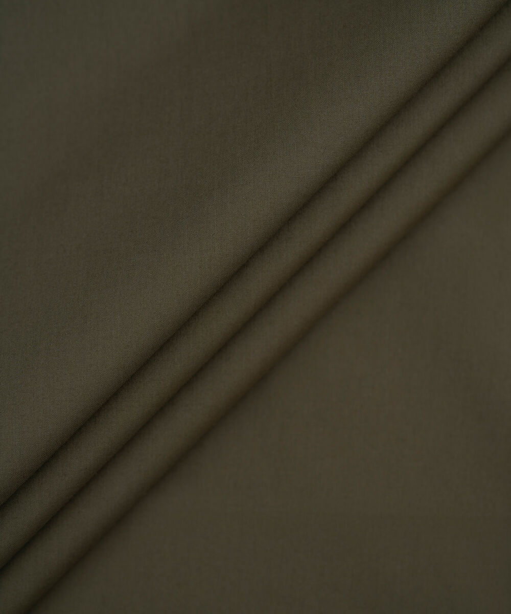 Men's Unstitched Olive Two Piece Premium Cotton Suit