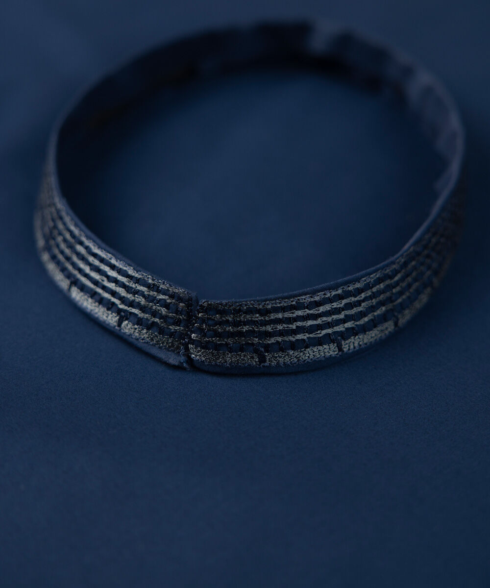 Man - Blue Embroidered Cotton Suit