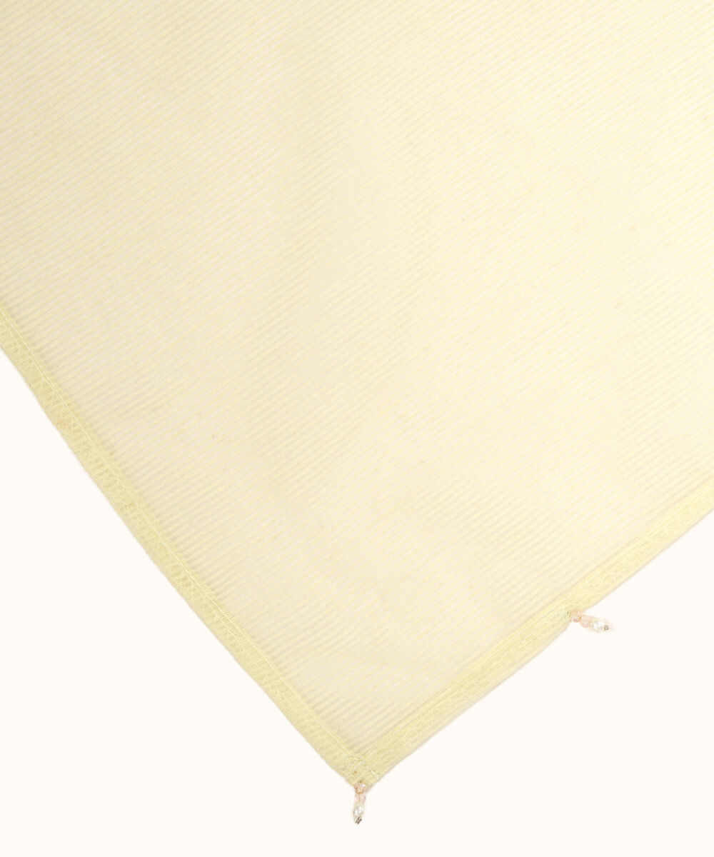 Blended Dobby Karandi Solid Yellow Dupatta