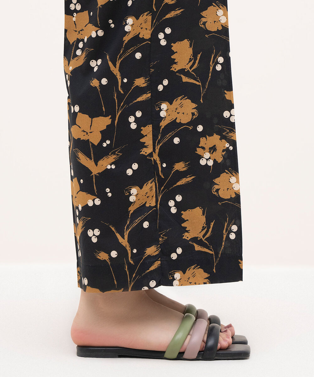 Women's RTW Cambric Black Printed Culottes