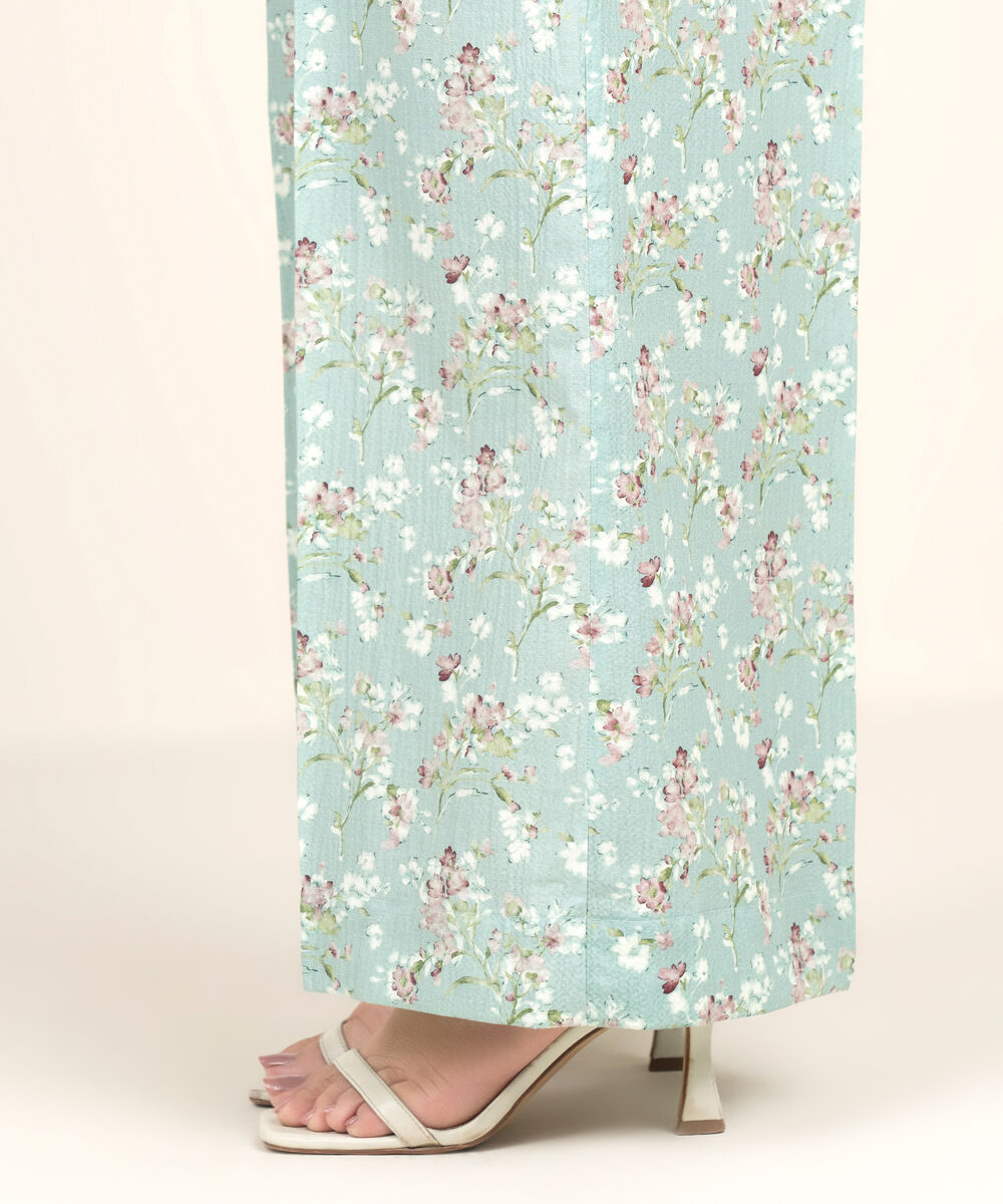 Women's RTW Seersucker Printed Dusty Mint Culottes