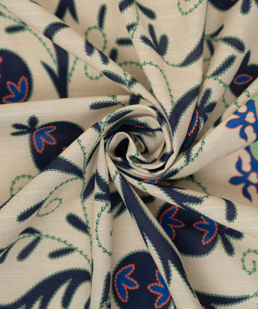 Light Khaddar Printed Off White Dupatta