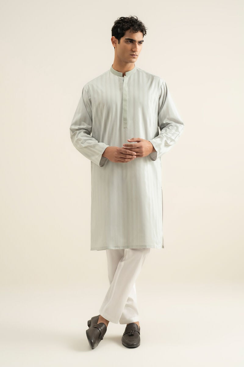 Embroidered Jacquard Kurta