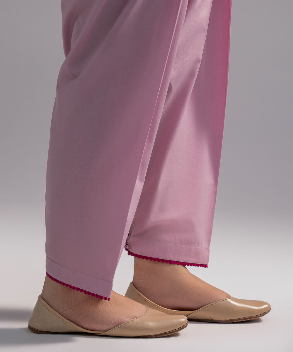 Women's RTW Cambric Solid Lilac Skinny Shalwar