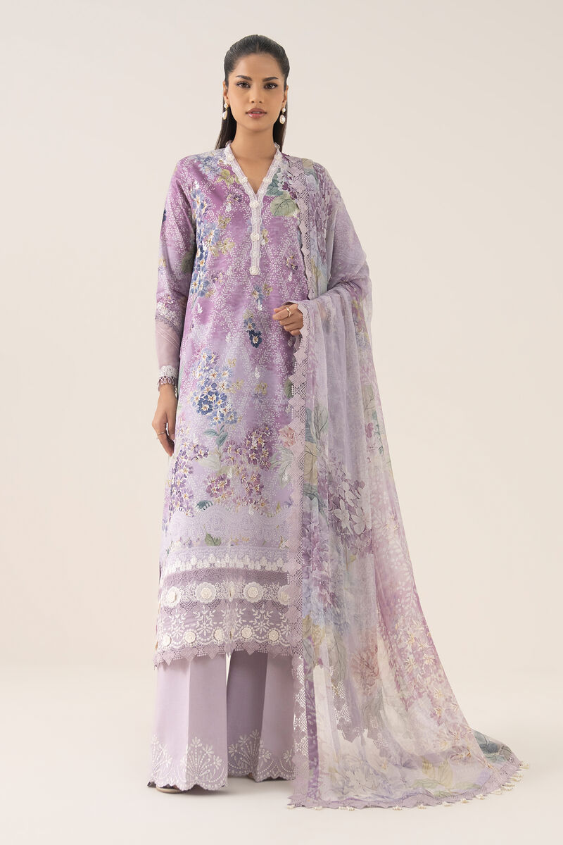 3 Piece - Embroidered Pima Lawn Suit