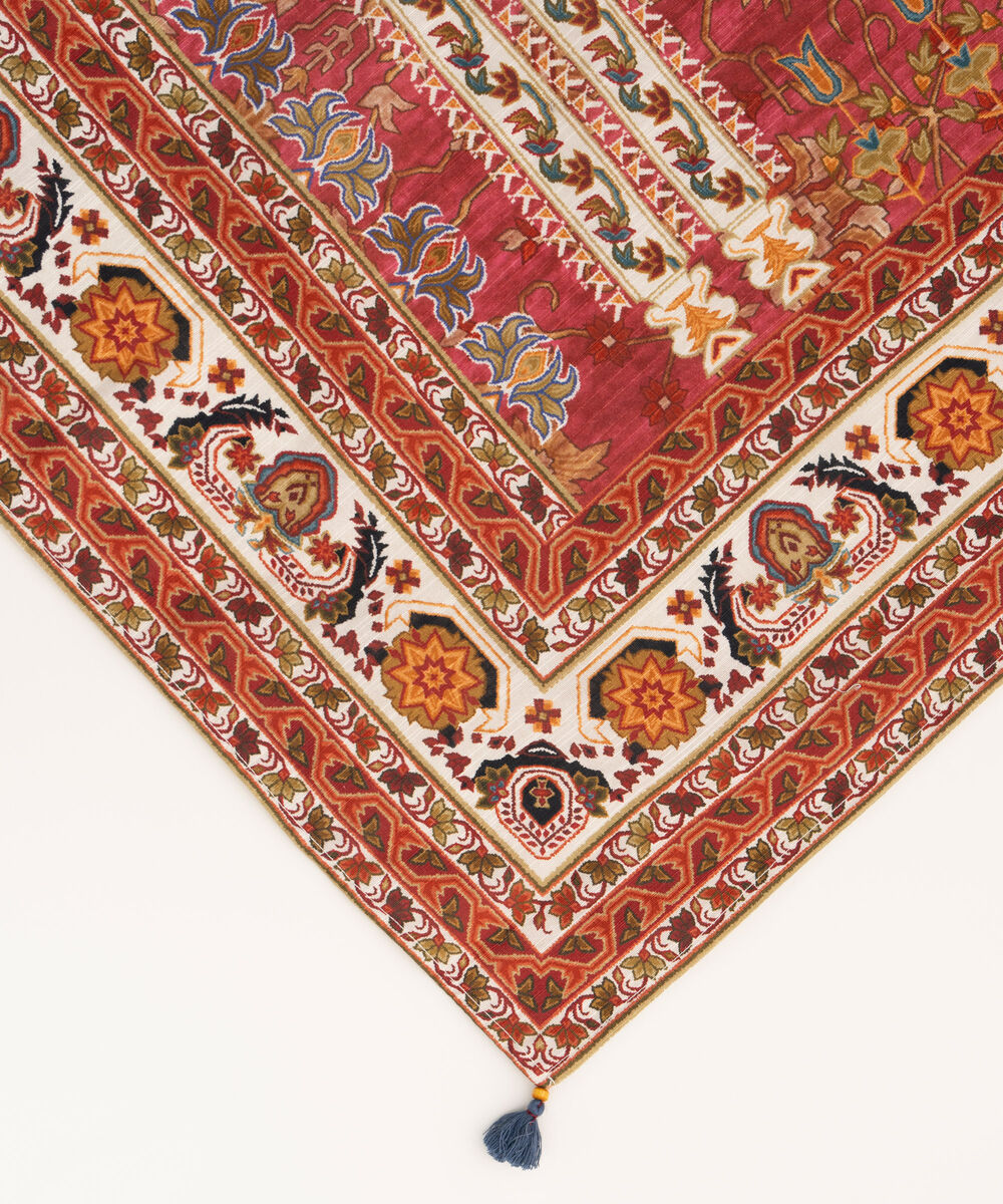 Printed Khaddar Maroon Dupatta