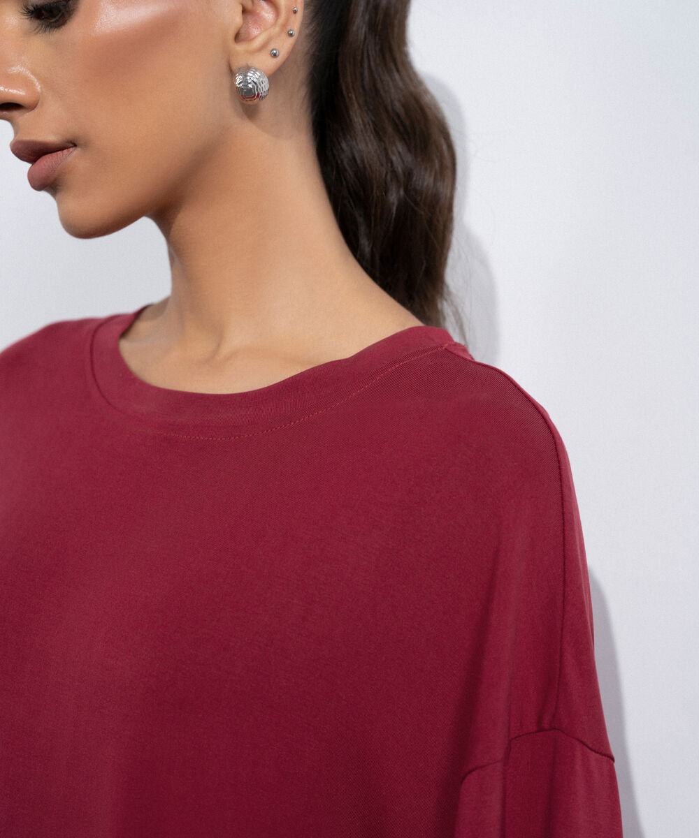 Women's Maroon Flowing Maxi Dress