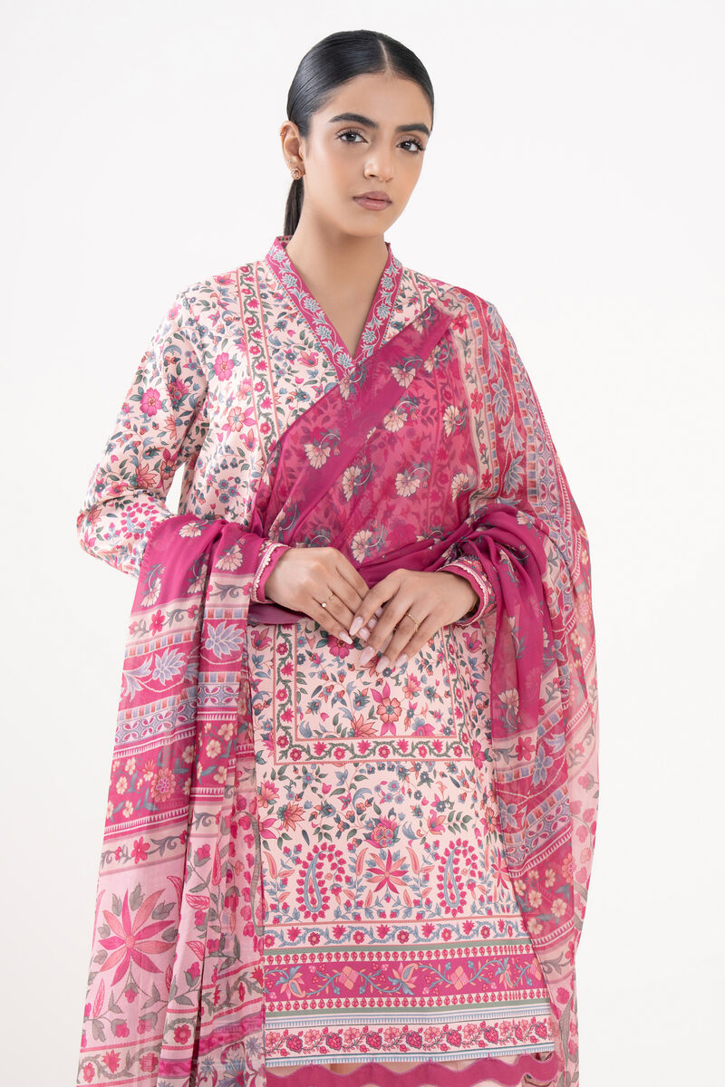 3 Piece - Printed Cotton Suit