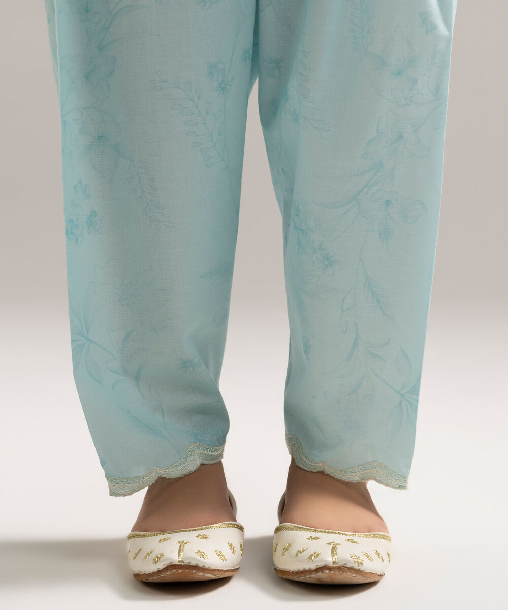Women's RTW Cambric Printed Blue Shalwar