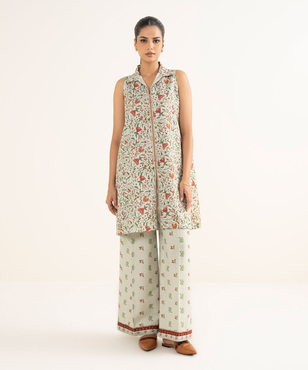 Women's Unstitched Light Khaddar Printed Multi 2 Piece Suit