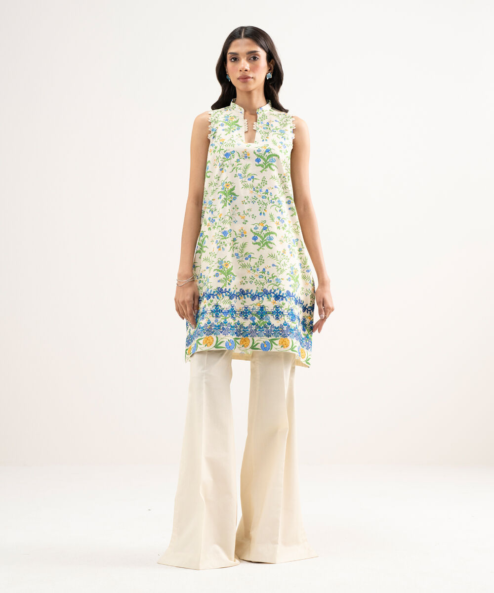 Women's Unstitched Lawn Embroidered Multi 2 Piece Suit