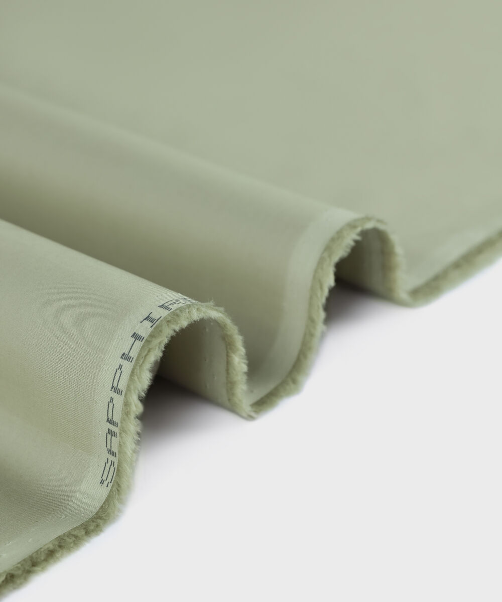 Men Unstitched Cotton Green Full Suit Fabric