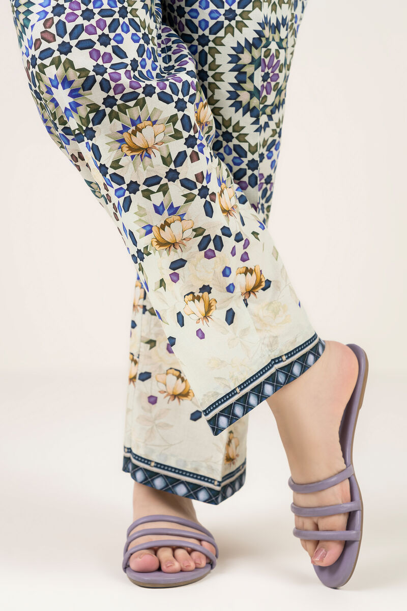 Printed Cambric Straight Pants