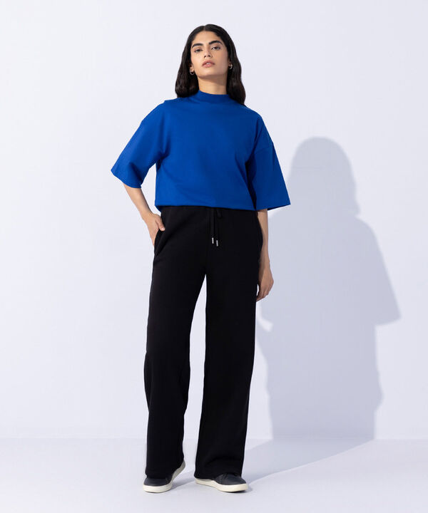 Fleece Wide Leg Jogging Trousers null