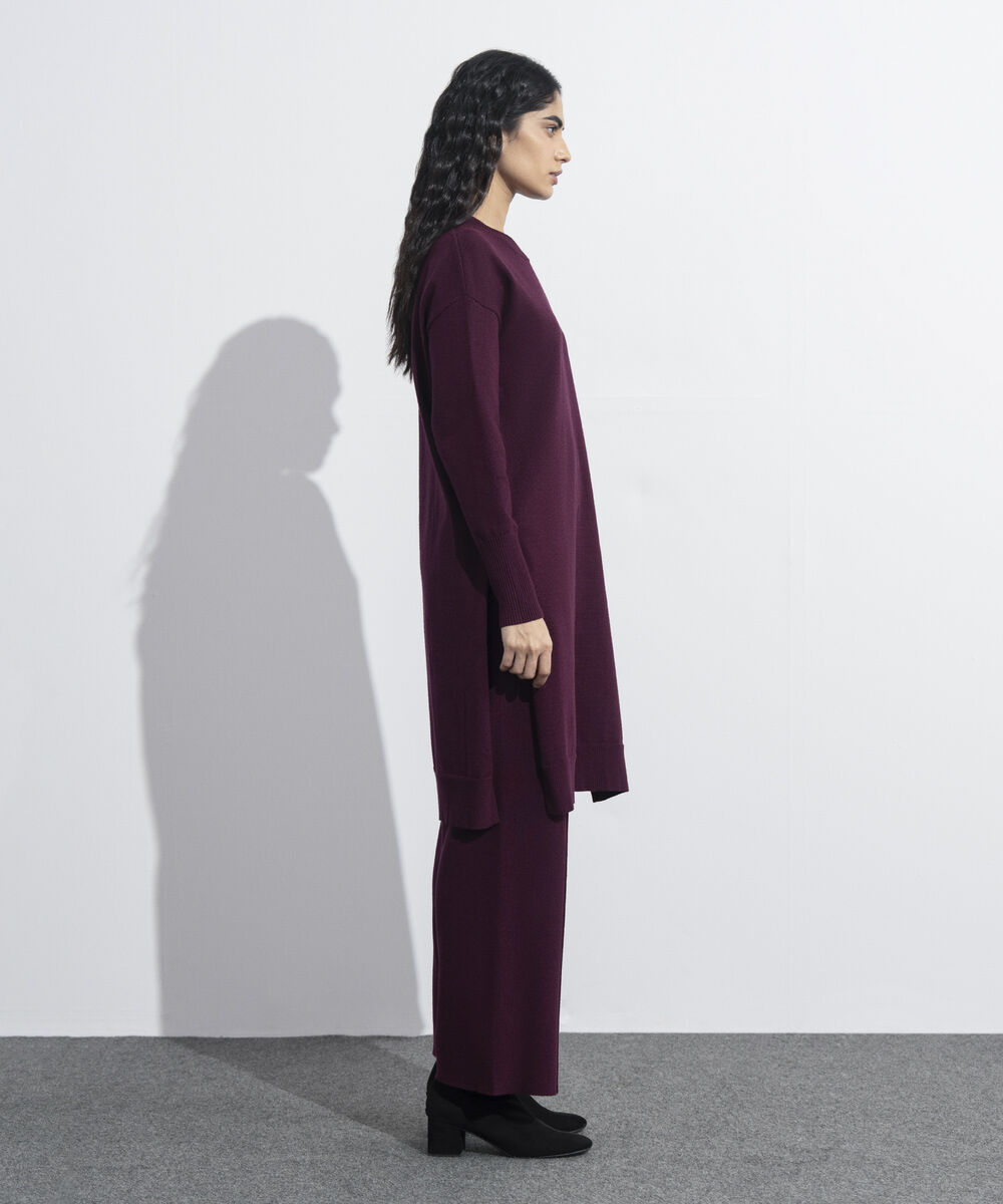 Women's Western Wear Merlot Sweater Knit Long Top