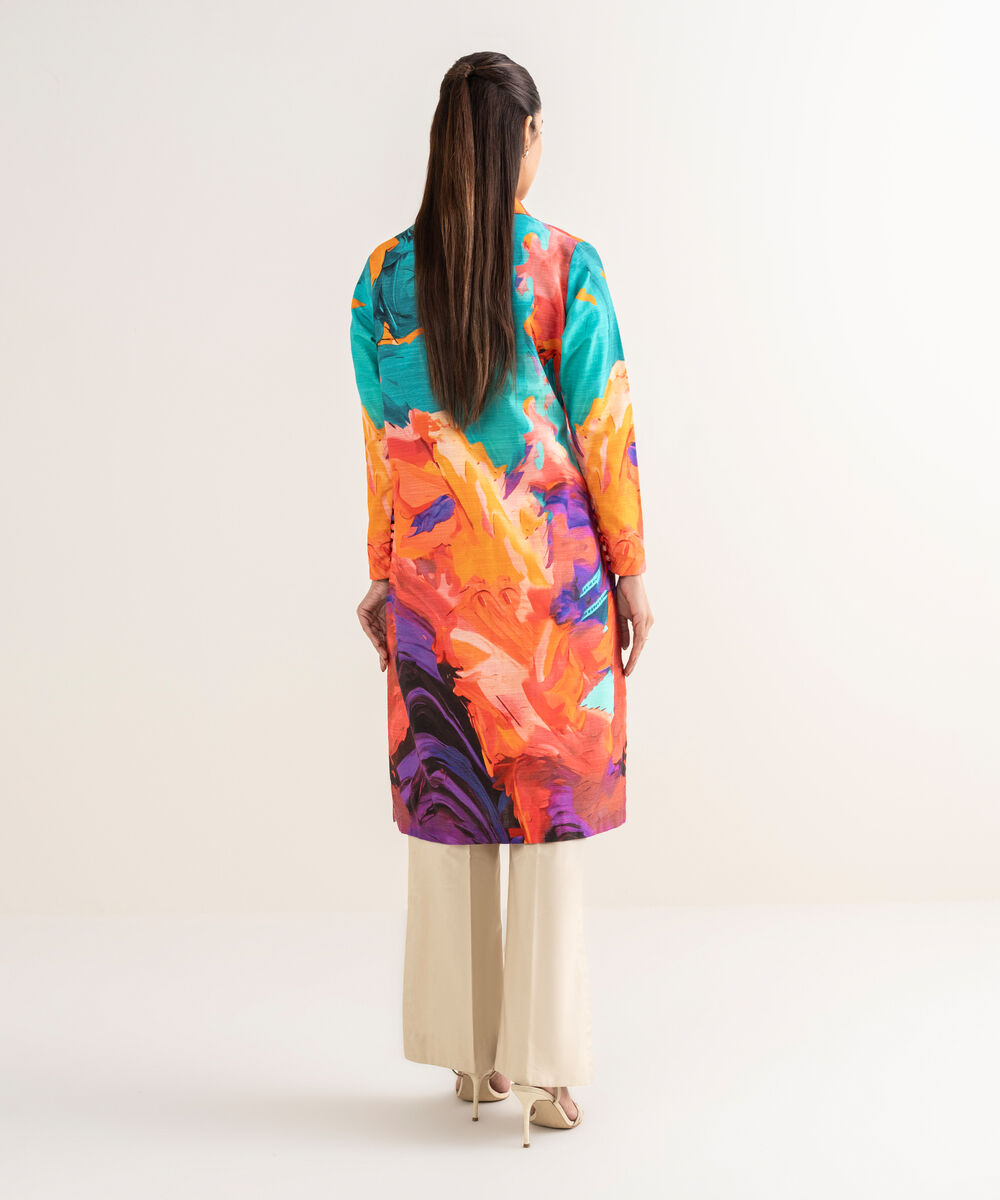 Women's Unstitched Khaddar Printed Multi Shirt